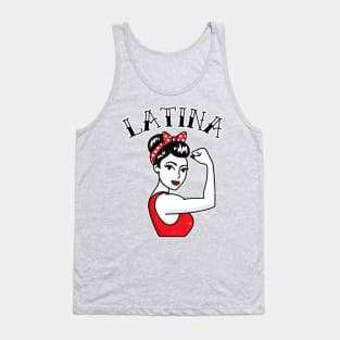 Cute Latina Rosie the Riveter Tattoo Tank Top